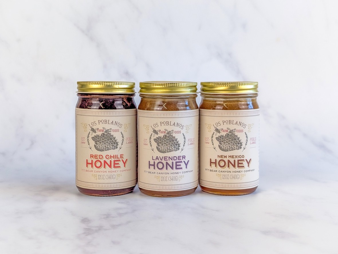 Los Poblanos Honey Jars, Red Chile Honey, Lavender Honey, New Mexico Honey